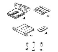 Kit de charnières pour ferrure Folder - titane - Embase 0 et 6 mm SALICE