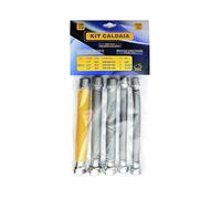 Kit de chaudière extensible. tuyau de gaz flexible et gaz à l'eau en acier inoxydable de 1/2 "M/F UNI 11353 2x1 / 2" M/F 2x3 / 4" M/F eau DM 174