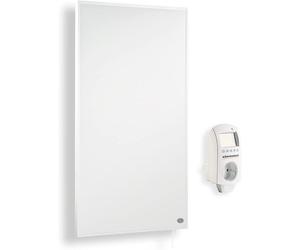 Kit de chauffage infrarouge 2 x 600 watts - Blanc | Puissance totale de 1200 watts, pour une surface de 24 m², radiateur électrique pour grandes pièces