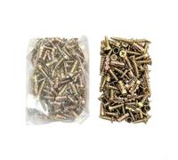 Kit de chevilles universelles 4 x 16 vis pour bois, béton, plaques de | Taille M6 x 14, idéal pour les charnières de meubles, empêche les déchirures, doré pour l'aspect, métal durable