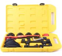 Kit de cintrage de tubes - Cintreuse manuelle SWG-22A - 7 sabots 6-22 mm - Cintrage à 90° - Avant et arrière - Pour tubes cuivre jusqu'à 1 mm d'épaisseur - Jaune