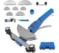 Kit de cintrage de tubes manuel - CT-999F : outil de cintrage de tubes - Pour tubes de 6 à 22 mm - 7 têtes de cintrage - Angle de cintrage maximal de 90° - Coupe-tube et ébavureur - Aluminium et acier