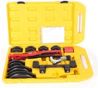 Kit de cintrage de tubes - SWG-22 Cintreuse manuelle - 6–22 mm - 7 formes de cintrage - Pour une épaisseur de paroi de 1 mm - Fer/nylon/aluminium - Mallette 50×28×7 cm - Jaune