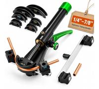 Kit de cintreuse de tubes hydrauliques, 7 matrices, outil de cintrage de | Flexibilité à 90° pour les tubes en cuivre CVC, la réparation de réfrigérateurs et de climatiseurs et les applications de