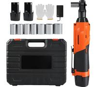 Kit de clés à cliquet sans fil liquet angulaire de 10 mm - 21V - Couple de 200 Nm - 2300 tr/min - 2 batteries Li-Ion de 1,5 Ah - Tête à 90° - 2 batteries et 1 chargeur
