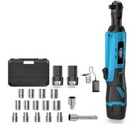 Kit de clés à cliquet sans fil, outil à cliquet portatif rechargeable au lithium, idéal pour l'amélioration de la maison, l'assemblage d'équipement et le travail de démontage de l'espace étroit, boîte