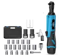 Kit de clés à cliquet sans fil, outil à cliquet portatif rechargeable au lithium, idéal pour l'amélioration de la maison, l'assemblage d'équipement et le démontage de l'espace étroit, boîte à outils +