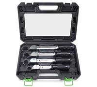 Kit de clés dynamométriques à cliquet, jeu de 4 clés de service CVC préréglées avec tête à cliquet réglable, clé évasée à couple fixe de 18 à 75 Nm pour installation de tubes en cuivre professionnelle