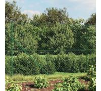 Kit de clôture en treillis en acier galvanisé vert 1,4 x 25 m | Poteaux et accessoires inclus, treillis métallique revêtu de PVC, résistant à la rouille