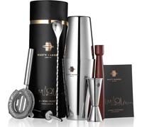 Kit de cocktails comprenant un shaker Boston, des accessoires, une boîte cadeau, en argent
