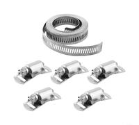 Kit de colliers de serrage réglables en acier inoxydable à monter soi-même pour bande d'engrenage à vis sans fin de 2 à 3,5 m avec fixations pour tuyaux de plomberie automobile (A)