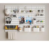 Kit de combinaison de panneau à épingles YOUROU, organisateur mural sans perçage, panneau d'affichage mural pour garage, cuisine, bureau, panneau de rangement pour pépinière en plastique DIY (56x84 cm