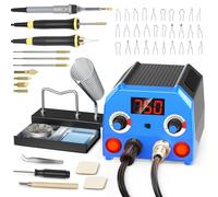 Kit de combustion du bois amélioré avec 3 stylos, ensemble d'outils de combustion du bois de pyrogravure avec affichage numérique de la température pour les œuvres d'art de pyrogravure Bleu