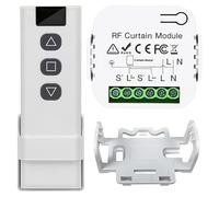 Kit de commande de volet roulant sans fil avec télécommande, interrupteur sans fil avec télécommande RF et module récepteur pour volets roulants, stores, stores