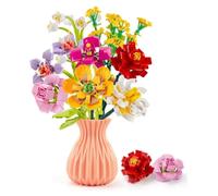 Kit de composition de bouquets - Kit comprenant un vase - Fleurs artificielles - Pour adultes - Multicolore - Décoration de mariage - Plastique