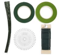 Kit de Composition pour Fleurs Artificielles, Tiges en Fer Vert Flexibles | Bricolage Floral et Gainage de Bouquet, Fil Métallique Torsadable, Usage Créatif, Vert