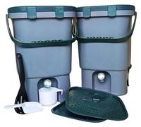 Kit de compostage Bokashi double, avec 1 kg de granulés Bokashi
