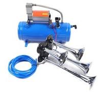 Kit compresseur d'air 12 V CC, 150 PSI, réservoir 6 L avec klaxon à 4 tubes, bleuEU