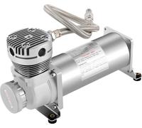 Kit de compresseur pneumatique pour suspension pneumatique - Compresseur pour suspension pneumatique - 12V DC - Débit d'air de 50 l/min - Protection contre la surchauffe et valve de filtre - Argent