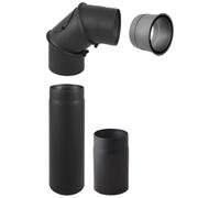 Kit de conduit de fumée 180 mm pour inserts et foyers modulaires - noir - Reuter Ferrum