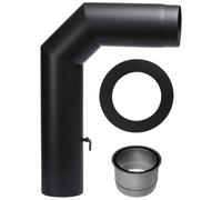 Kit de conduit de poêle 150 mm, raccordement au-dessus - noir - Reuter Ferrum
