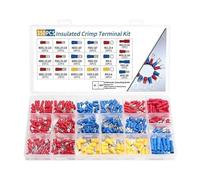 Kit de connecteurs de câbles isolés, 350 pièces, cosses à, cosses à anneau, cosses roulées, assortiment de cosses