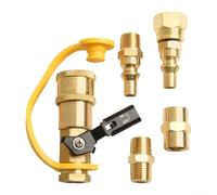 Kit de connexion rapide au propane pour camping-car, adaptateur de gaz basse pression avec vanne d'arrêt en laiton et raccord à débit complet pour barbecue extérieur, remorque, chauffage et