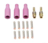 Kit de consommables de soudage MIG 15AK pour chalumeau 15 pièces pour MIG | Lot de 15 pièces pour lampes de poche 15AK/MB15, embouts en cuivre, buses en céramique, porte-embouts inclus
