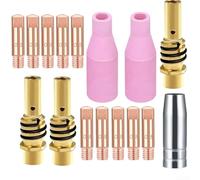 Kit de consommables de soudage MIG pour soudeur 15AK MB15 MAG - Embouts de contact en laiton cuivré, buses en céramique, bouclier, tasse