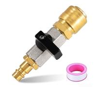 Kit de contrôle d'air d'atelier 1/4 Valve d'attelage rapide | Kit de contrôle complet, robinet à boisseau sphérique, raccord rapide, buse NW7.2, avec ruban d'étanchéité, prêt à l'emploi