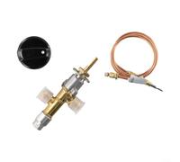 Kit de contrôle de gaz pour foyer GPL | Régulateur de cuisinière à gaz 5/8-18UNF avec thermocouple et bouton en bakélite pour chauffage basse pression