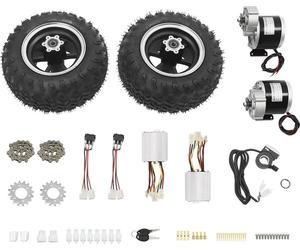 Kit de conversion chariot/kart électrique - Kit moteur moyeu - 24 V 250 W - Roue de 25,4 cm - Accélérateur au pouce - Rouge
