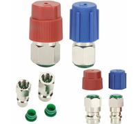 Kit de conversion de climatisation automobile de R12 à R134a - Adaptateur métallique avec vannes - Raccords de 1,11 cm et 0,95 cm