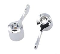 Kit de conversion de têtes de robinet de lavabo chromées | Finition : noyau en laiton massif, action quart de tour, s'adapte aux lavabos standard, paire incluse