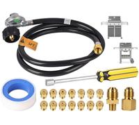 Kit de conversion NG vers LP pour barbecue Weber GS4 Genesis II/I et Spirit | Tuyau régulateur de 1,5 m pour Weber GS4 Genesis/Spirit 2 210/310/315, accessoires Genesis 320/330 avec 14 orifices