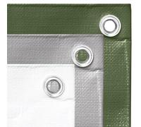 Kit de cordes de chantier prêt à l'emploi - 3 x 3 m - Gris - 260 g/m² - HDPE - Résistant à l'eau et à la déchirure - Avec œillets en aluminium