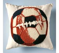 Kit de Coussin au Crochet à Loquet,Point Noué DIY,43x43 cm,Football | Activité créative : Un loisir DIY relaxant pour adultes et débutants, idéal pour occuper ses mains et créer soi-même