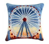 Kit de Coussin au Crochet à Loquet,Point Noué DIY,43x43 cm,Grande roue | Activité créative : Un loisir DIY relaxant pour adultes et débutants, idéal pour occuper ses mains et créer soi-même