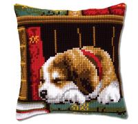 Kit de coussin au point de croix, chien dormant