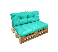Kit de coussins pour palette capitonnés - Bleu turquoise - Linxor