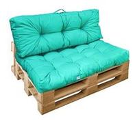 Kit de coussins pour palette capitonnés - Bleu turquoise - Linxor