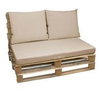 Kit de coussins pour palette déhoussables - Beige - Linxor