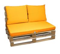 Kit de coussins pour palette déhoussables - Jaune - Linxor