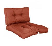 Linxor - Kit de coussins pour salon de jardin capitonnés 50 x 50 cm terracotta