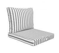 Linxor Kit de coussins pour salon de jardin déhoussables rayé gris 50 x 50 cm