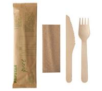 Kit de couverts 'pure', en bois de bouleau, 3 pièces