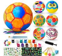 Kit de création de ballons de foot pour enfants, 6 pièces, à décorer soi-même avec des couleurs et des autocollants, diamètre 18 cm