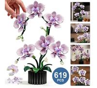 Kit de création d'orchidée en bonsai - Modèle floral à réaliser soi-même - Plastique - Violet - Décoration intérieure - Pour les intérieurs - Décoration de table
