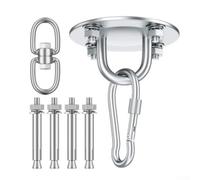 Kit de crochet de plafond en acier inoxydable robuste avec pivot à 360°, capacité de charge de 400 kg, plaque de suspension pour hamacs, balançoires, sangles de yoga et sacs de frappe