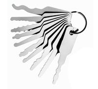 Kit de crochetage universel pour serrure de porte plate en acier Argenté | Lot de 10 clés vierges pour porte de voiture, moto, tiroir, armoire, portail 7,4 cm